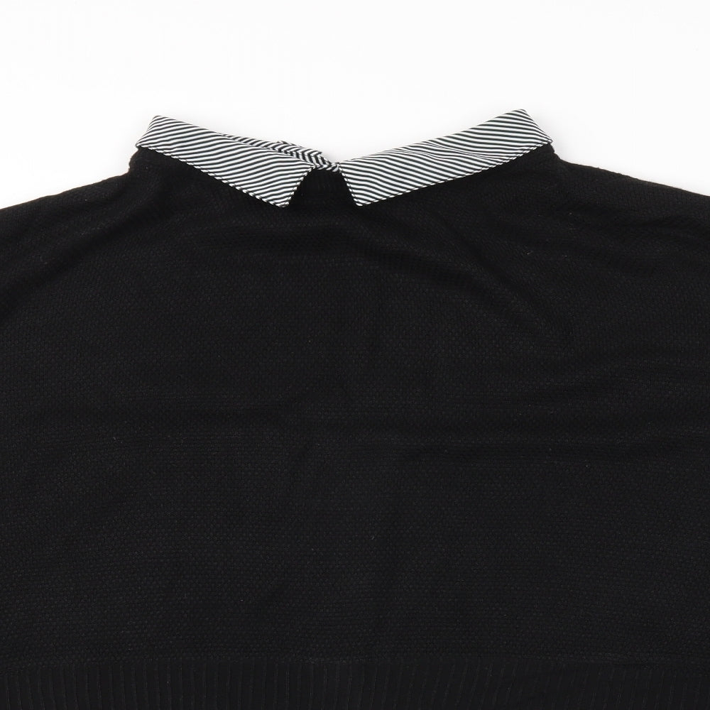 Select Womens Black Striped  Pullover Jumper Size 18