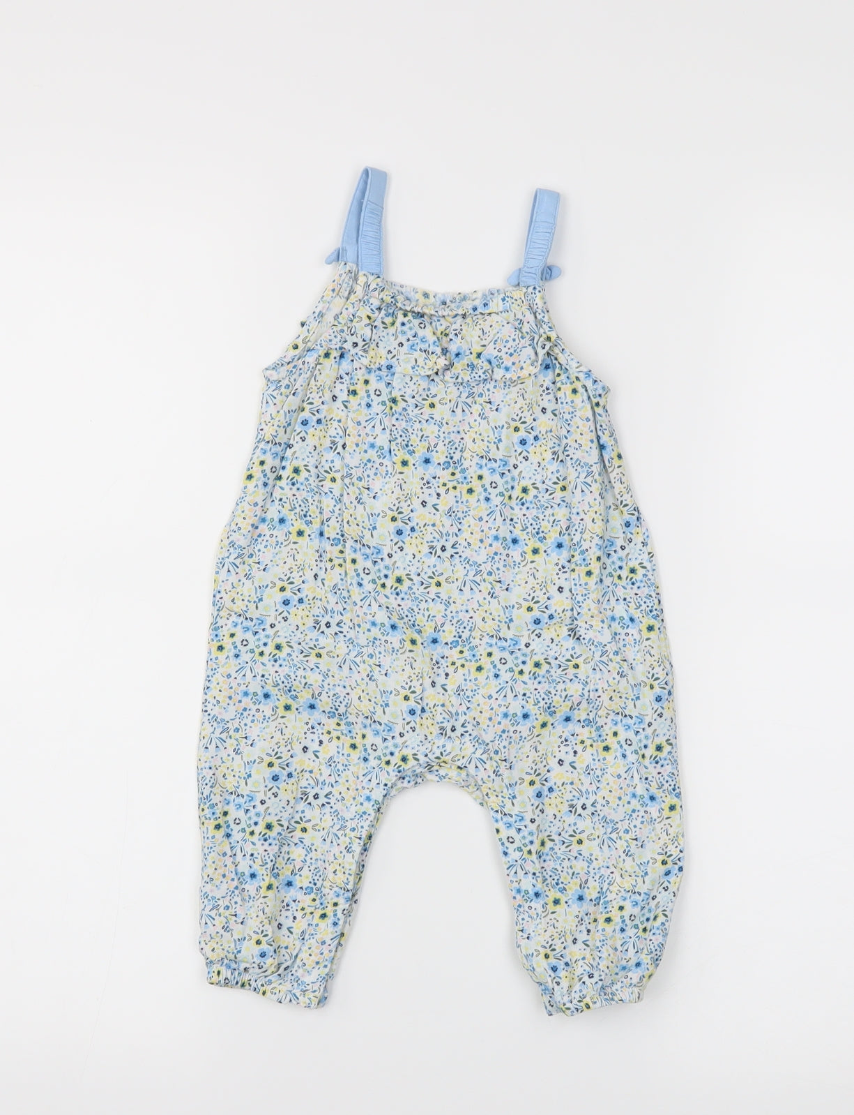 Mini Club Girls Blue Floral  Babygrow One-Piece Size 3-6 Months