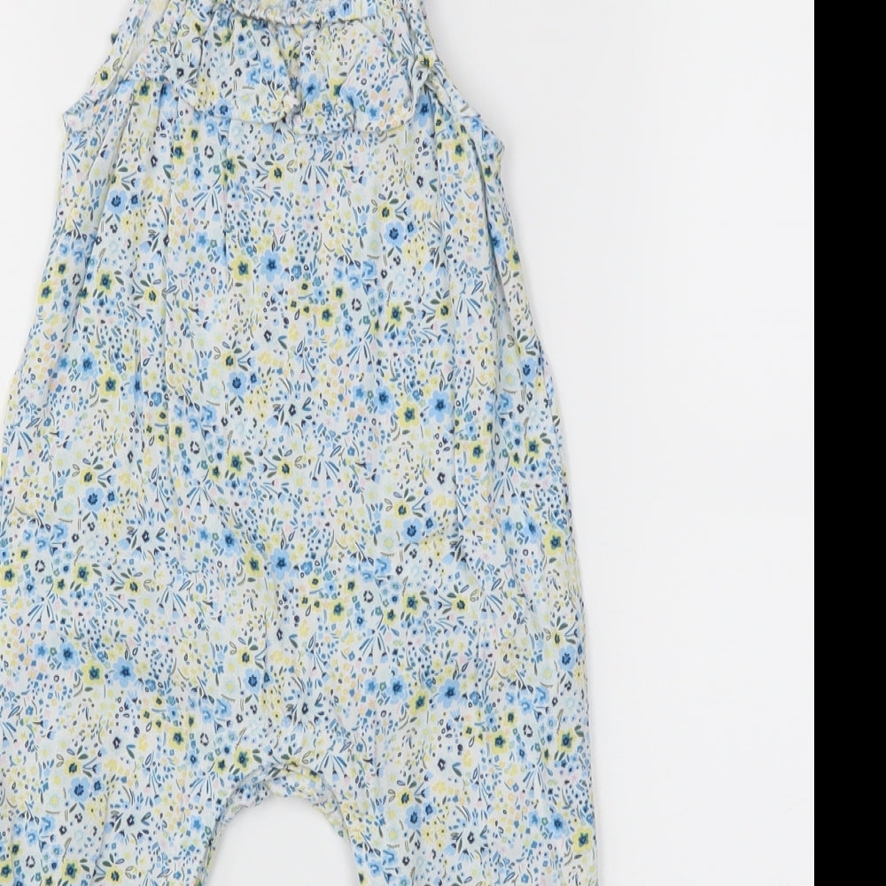 Mini Club Girls Blue Floral  Babygrow One-Piece Size 3-6 Months