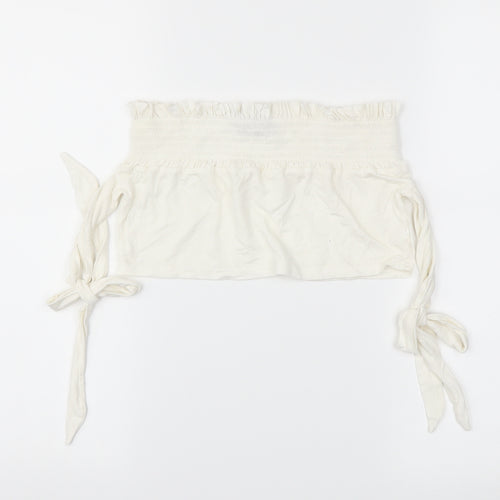Pretty Little Thing  Womens White   Cropped T-Shirt Size 10