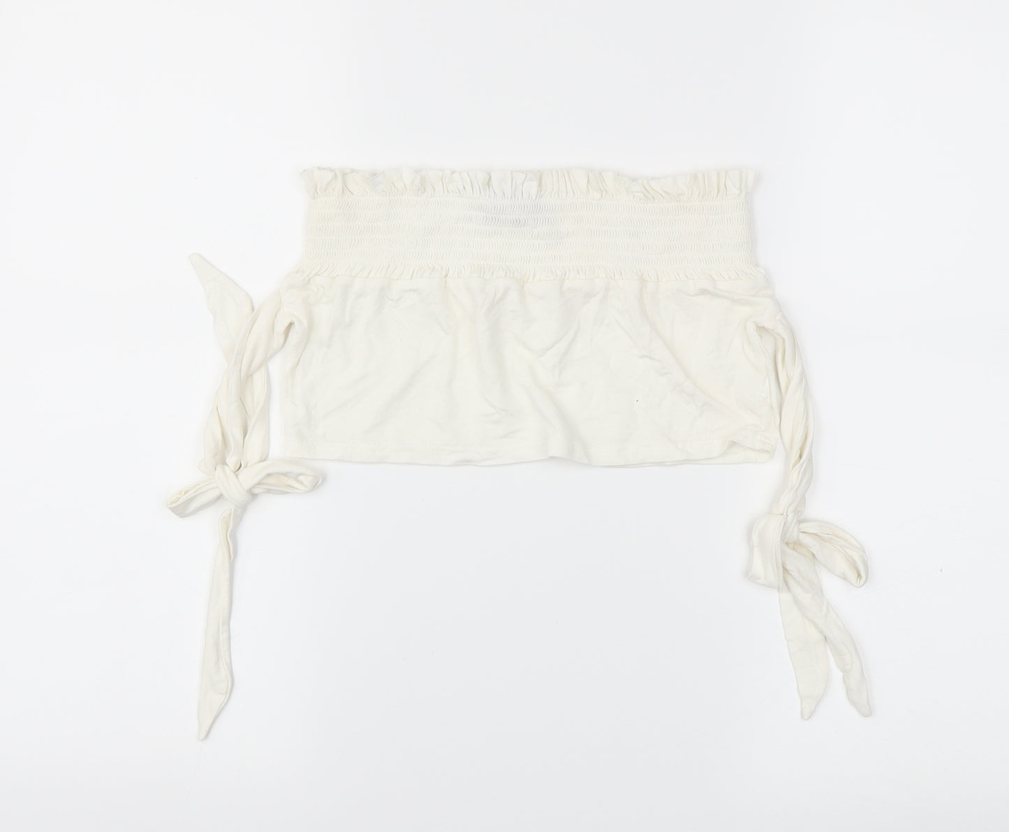 Pretty Little Thing  Womens White   Cropped T-Shirt Size 10