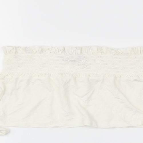 Pretty Little Thing  Womens White   Cropped T-Shirt Size 10