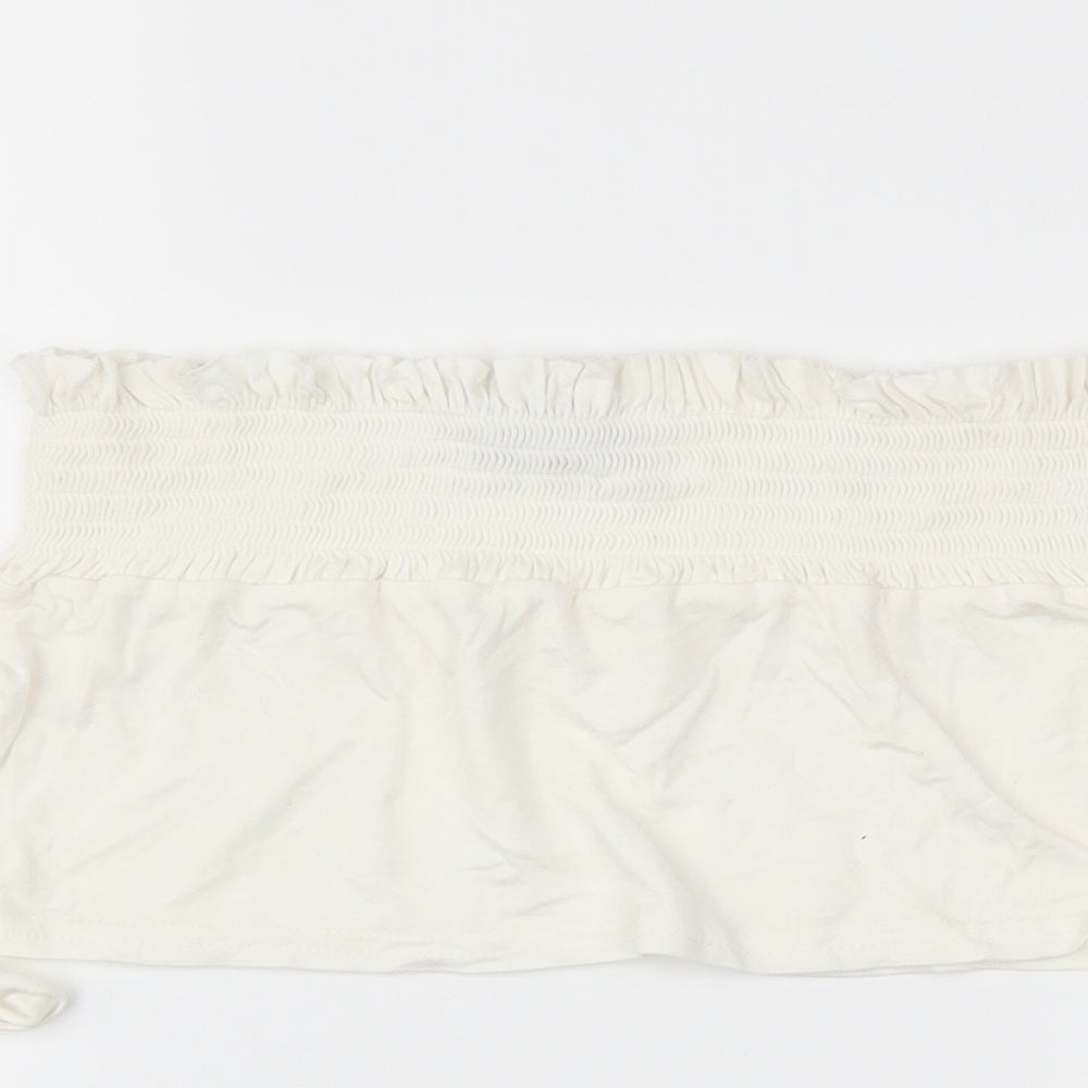 Pretty Little Thing  Womens White   Cropped T-Shirt Size 10