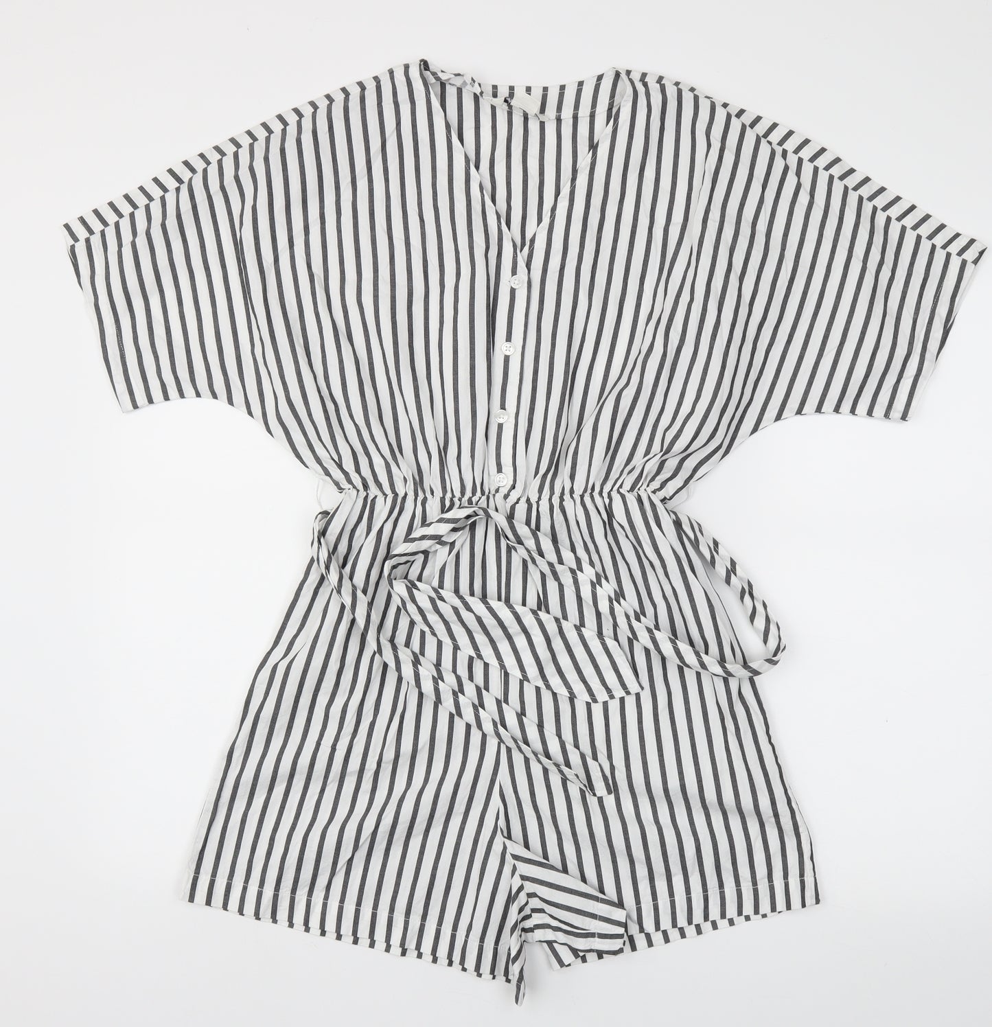 MONKI  Womens White Striped  Jumpsuit One-Piece Size XS