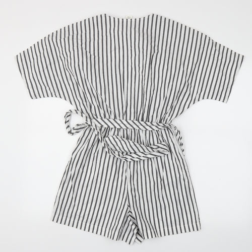 MONKI  Womens White Striped  Jumpsuit One-Piece Size XS