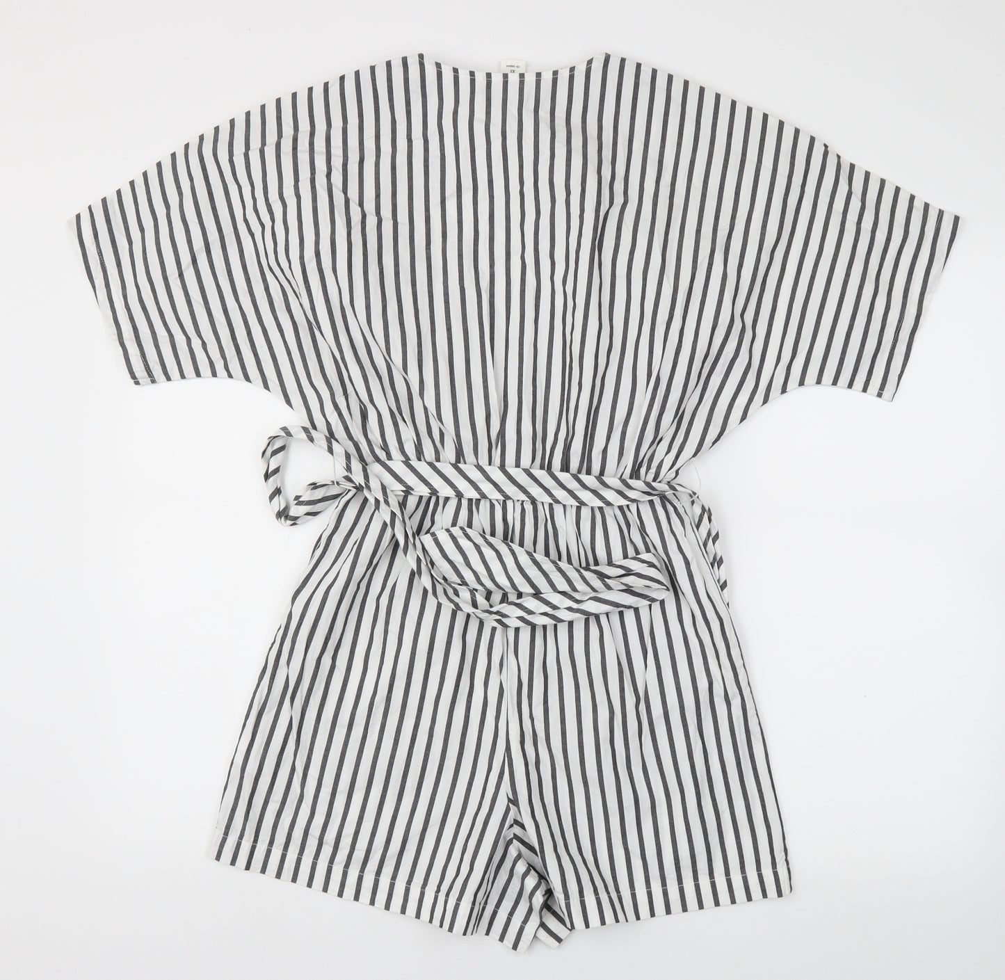 MONKI  Womens White Striped  Jumpsuit One-Piece Size XS