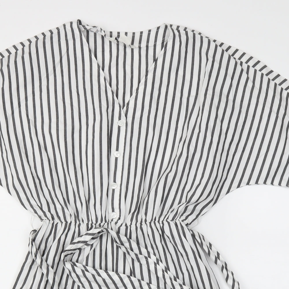 MONKI  Womens White Striped  Jumpsuit One-Piece Size XS