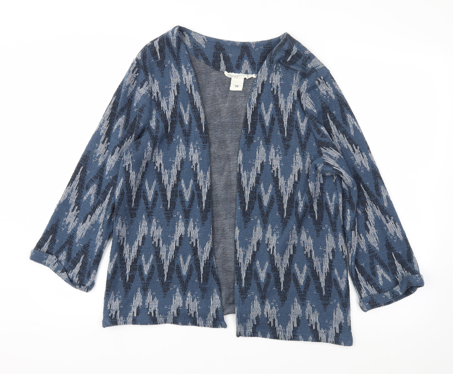H&M Womens Blue Argyle/Diamond  Jacket  Size M