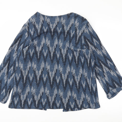 H&M Womens Blue Argyle/Diamond  Jacket  Size M