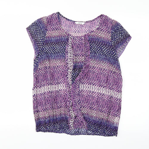 Petite  Womens Purple   Basic T-Shirt Size 16