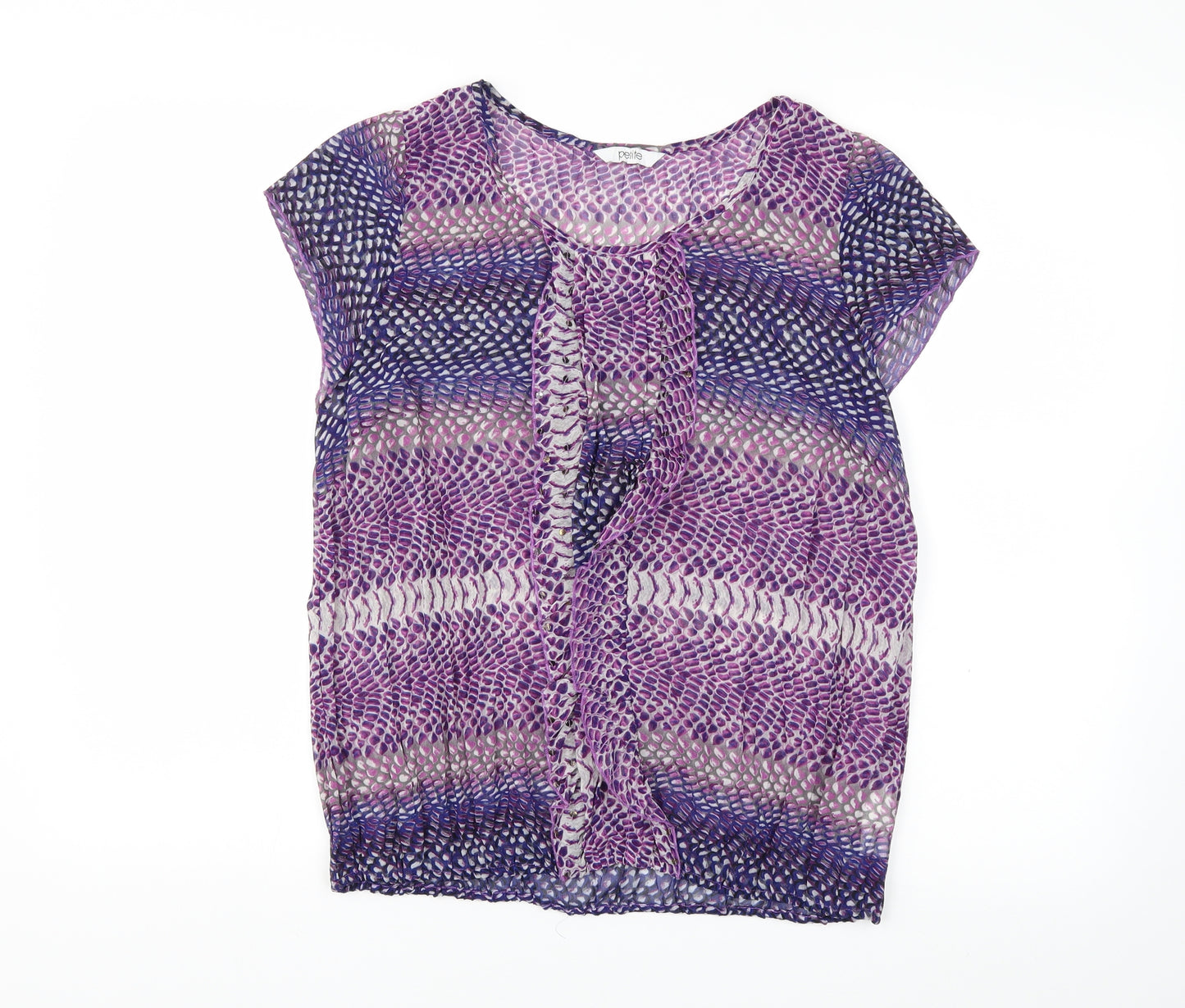 Petite  Womens Purple   Basic T-Shirt Size 16