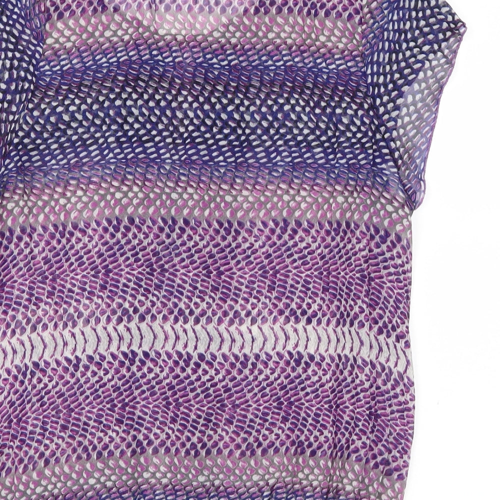 Petite  Womens Purple   Basic T-Shirt Size 16