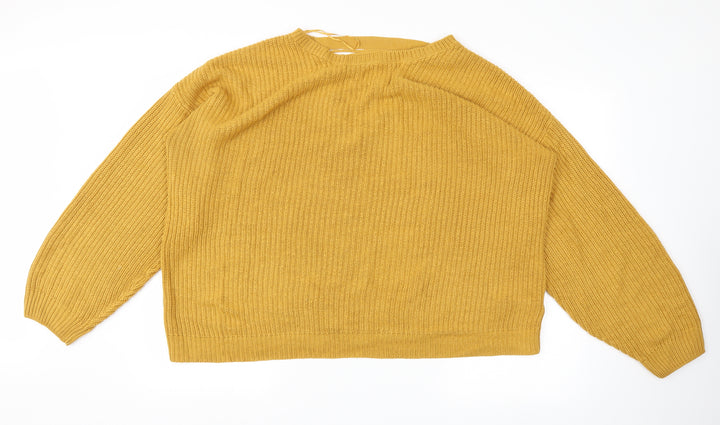 New Look Womens Yellow Pullover Jumper Size L