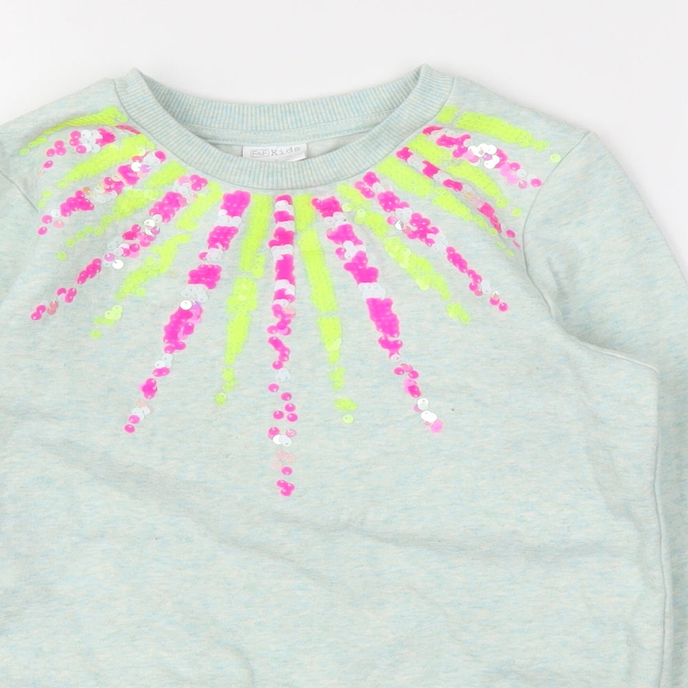 F&F Girls Green   Pullover Jumper Size 7-8 Years