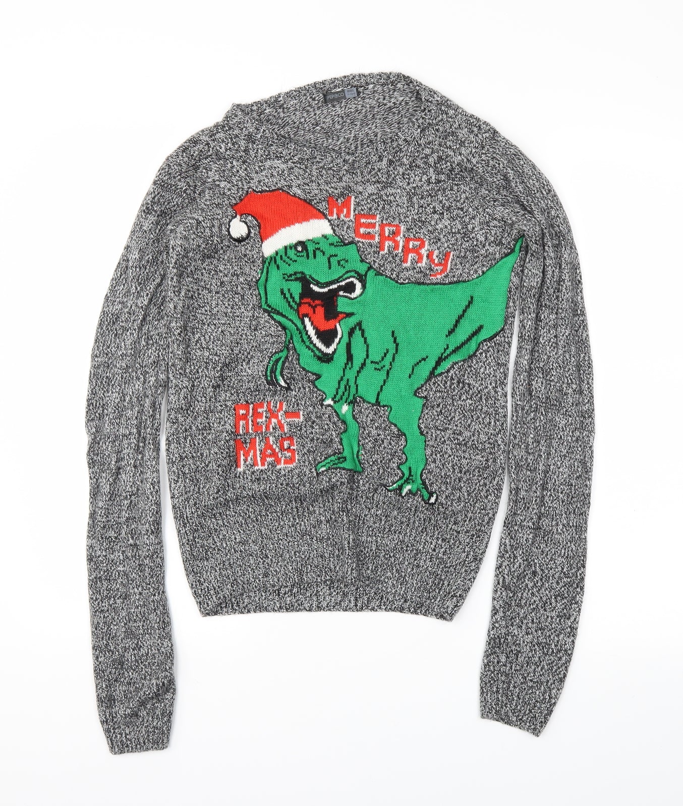 pep &co  Boys Grey Animal Print  Pullover Jumper Size 12-13 Years