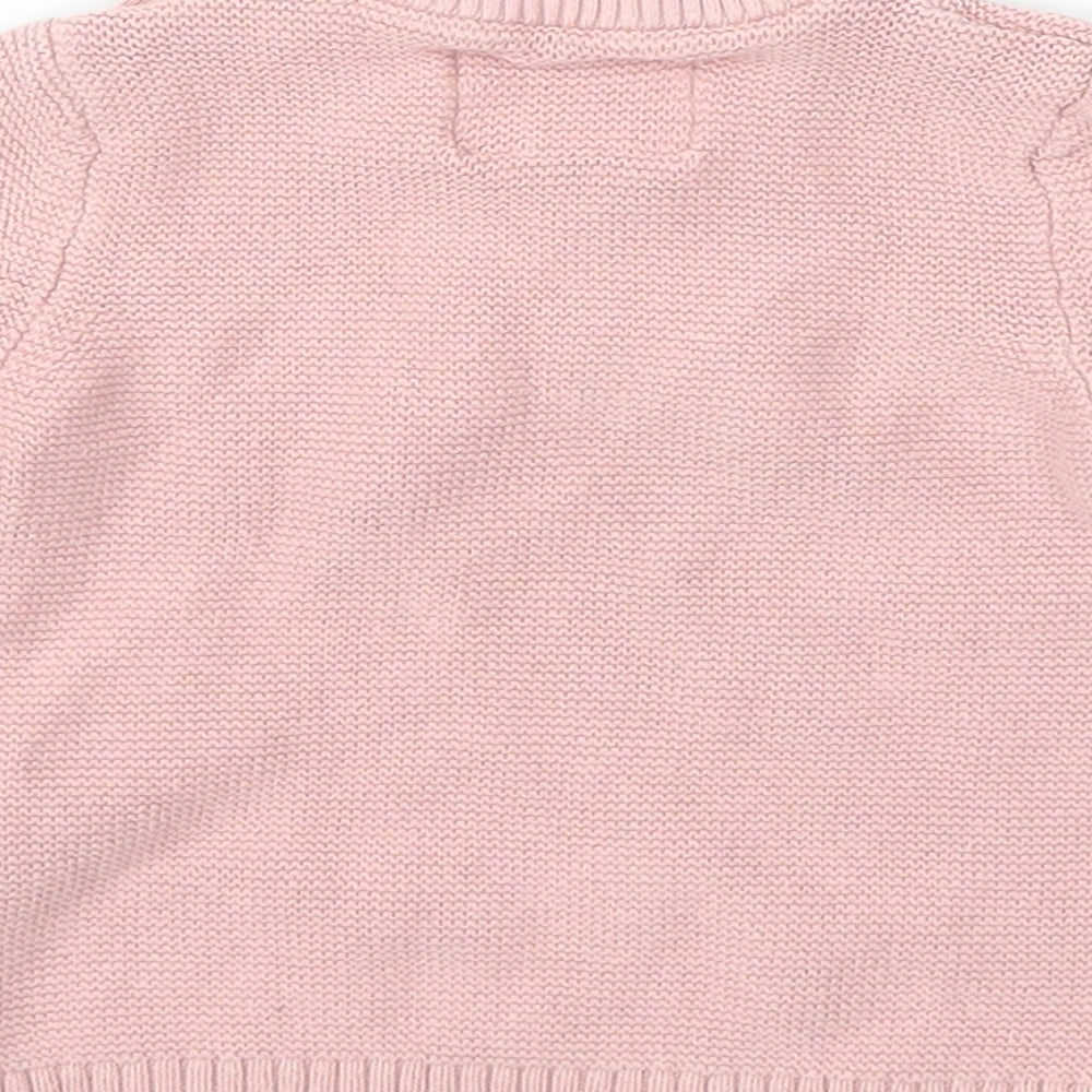 F&F Girls Pink Animal Print  Pullover Jumper Size 3-6 Months
