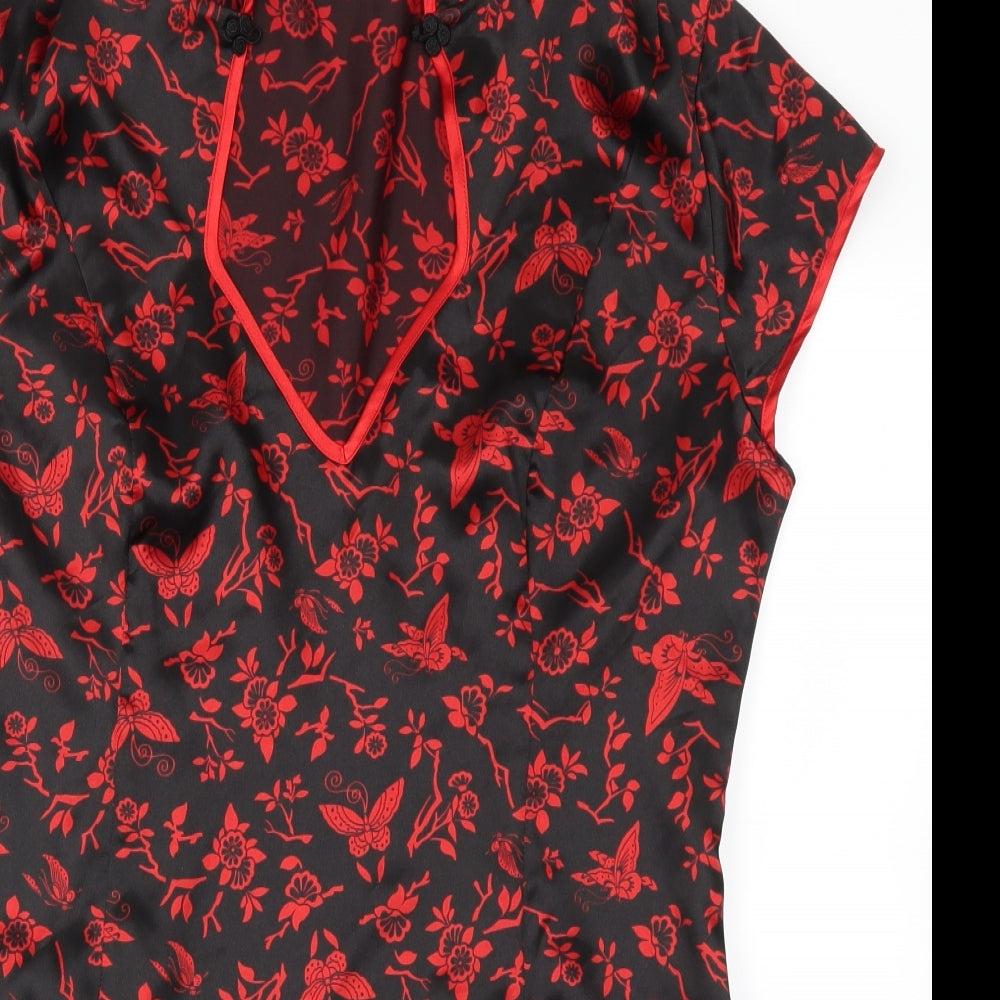 Ann Summers Womens Red Floral  Basic Blouse Size 16