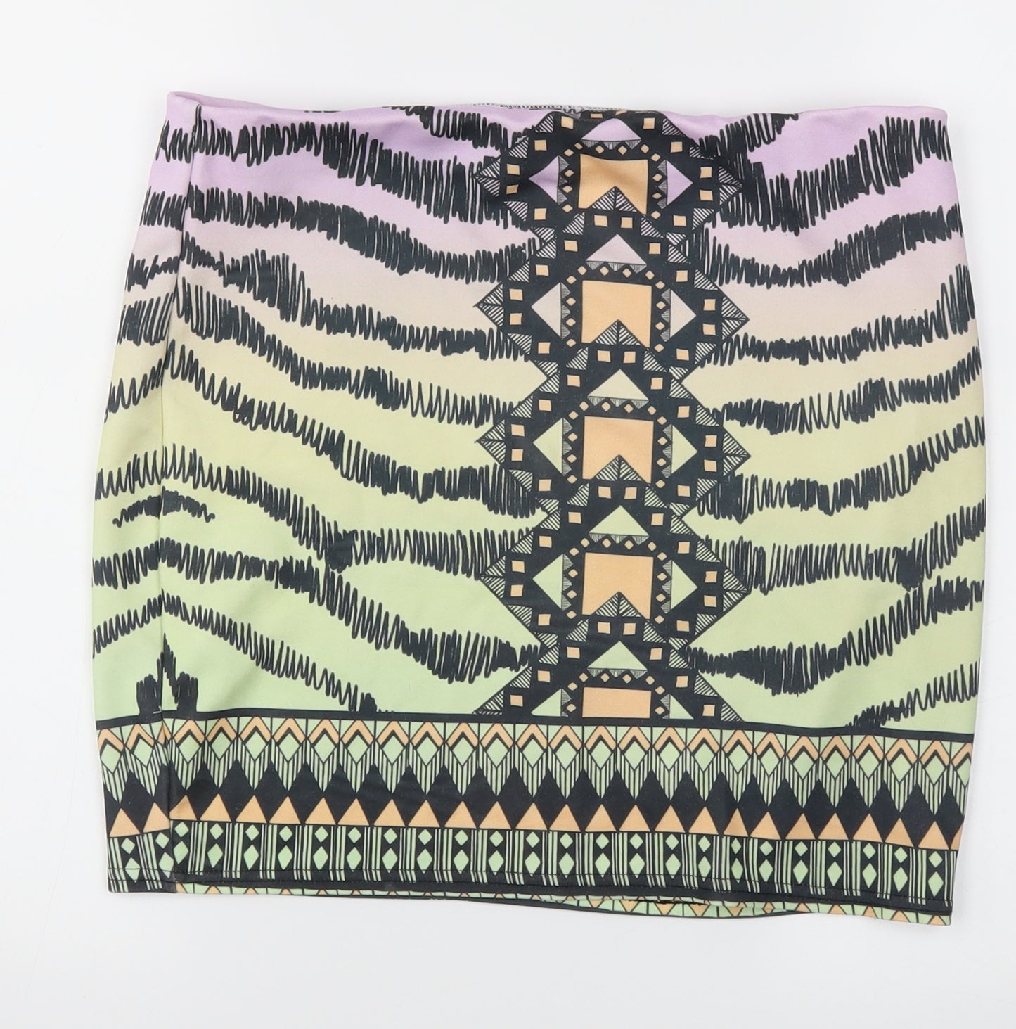 River Island Womens Multicoloured Argyle/Diamond  A-Line Skirt Size 14  - Stretch waistband