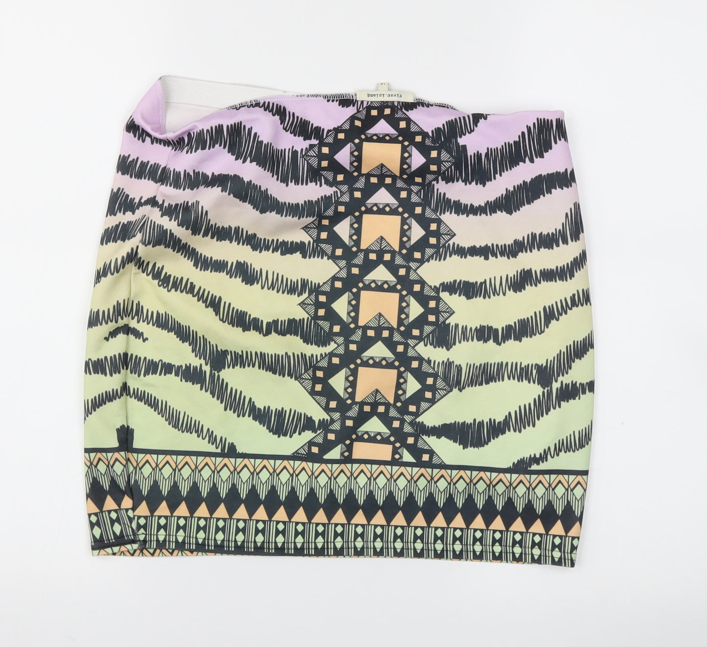 River Island Womens Multicoloured Argyle/Diamond  A-Line Skirt Size 14  - Stretch waistband
