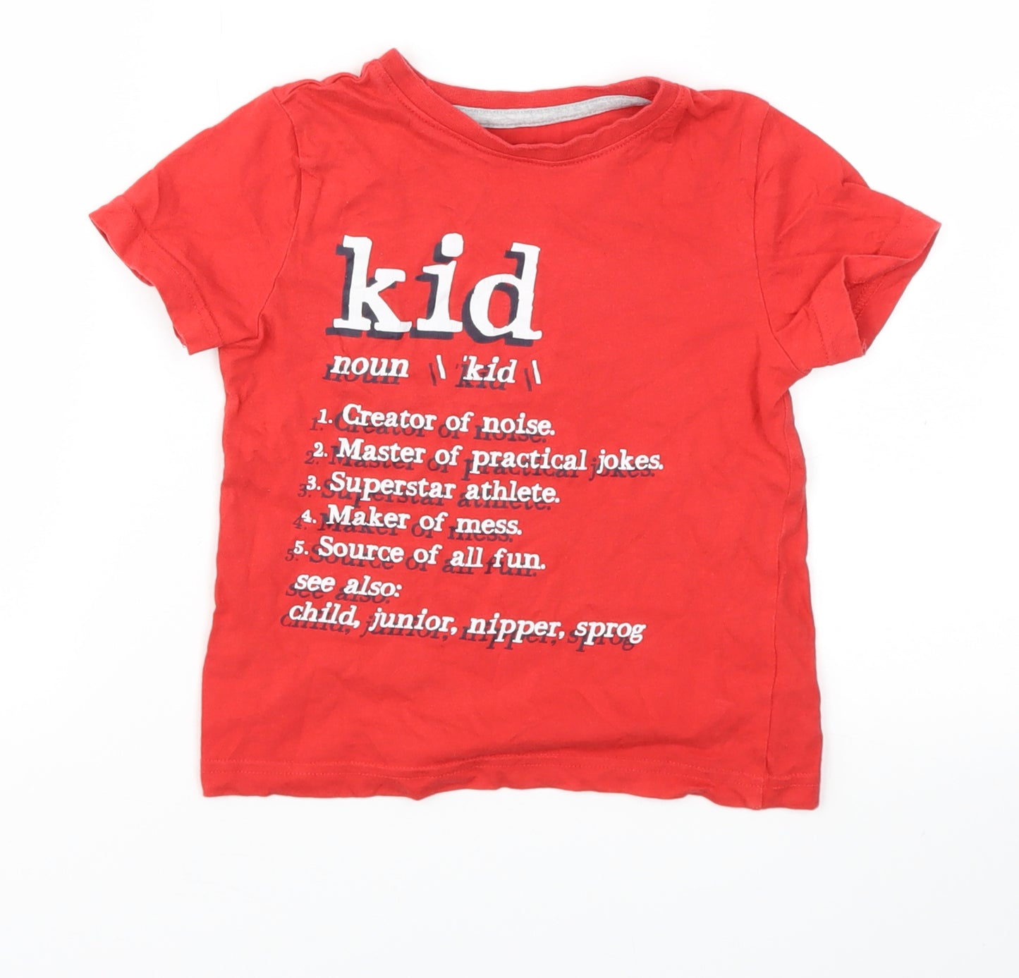 F&F Boys Red Houndstooth  Basic T-Shirt Size 3-4 Years