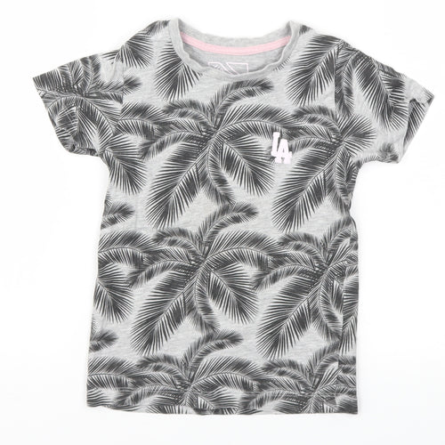 URBN DEPT  Girls Grey Floral  Basic T-Shirt Size 4 Years