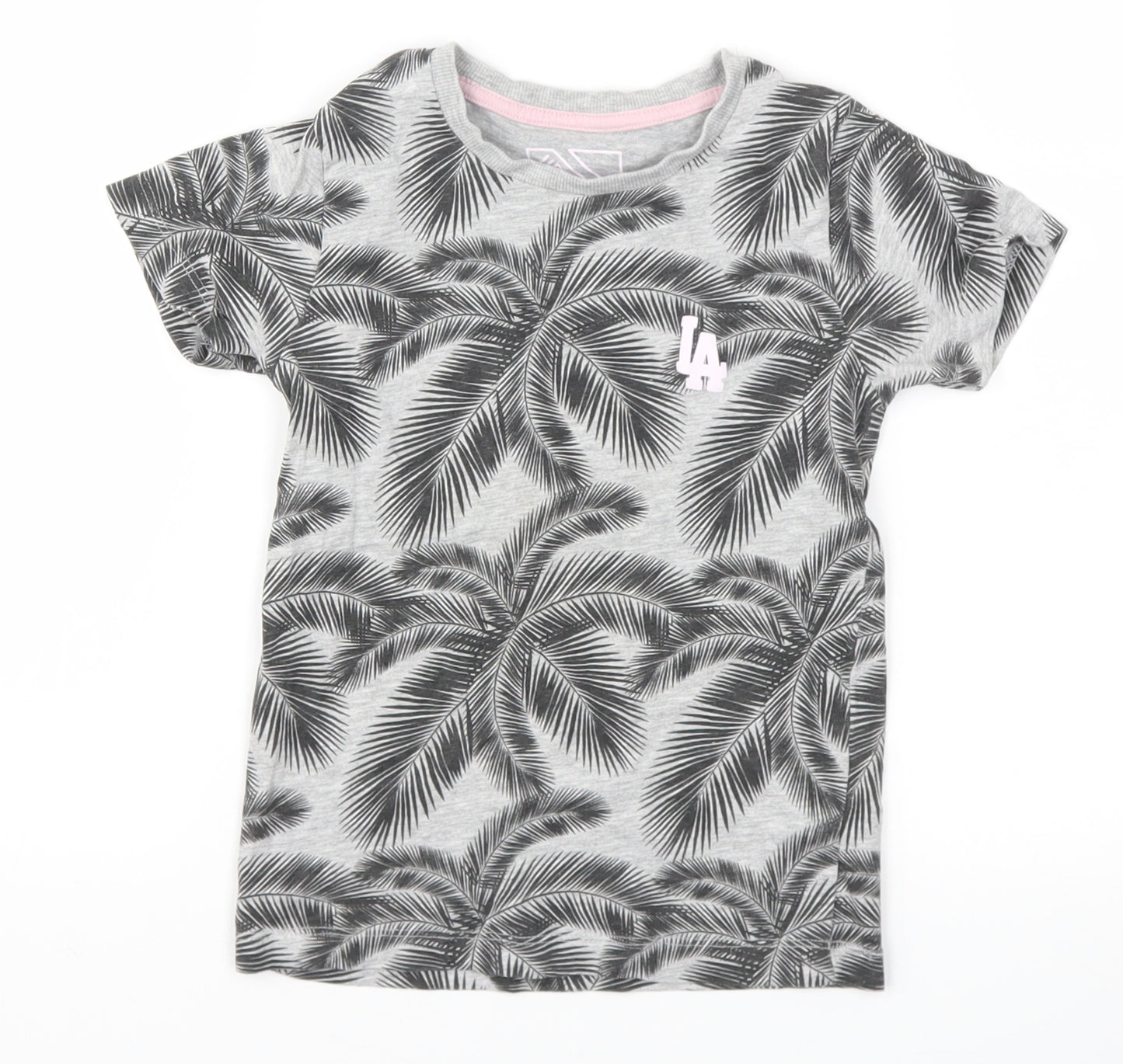 URBN DEPT  Girls Grey Floral  Basic T-Shirt Size 4 Years