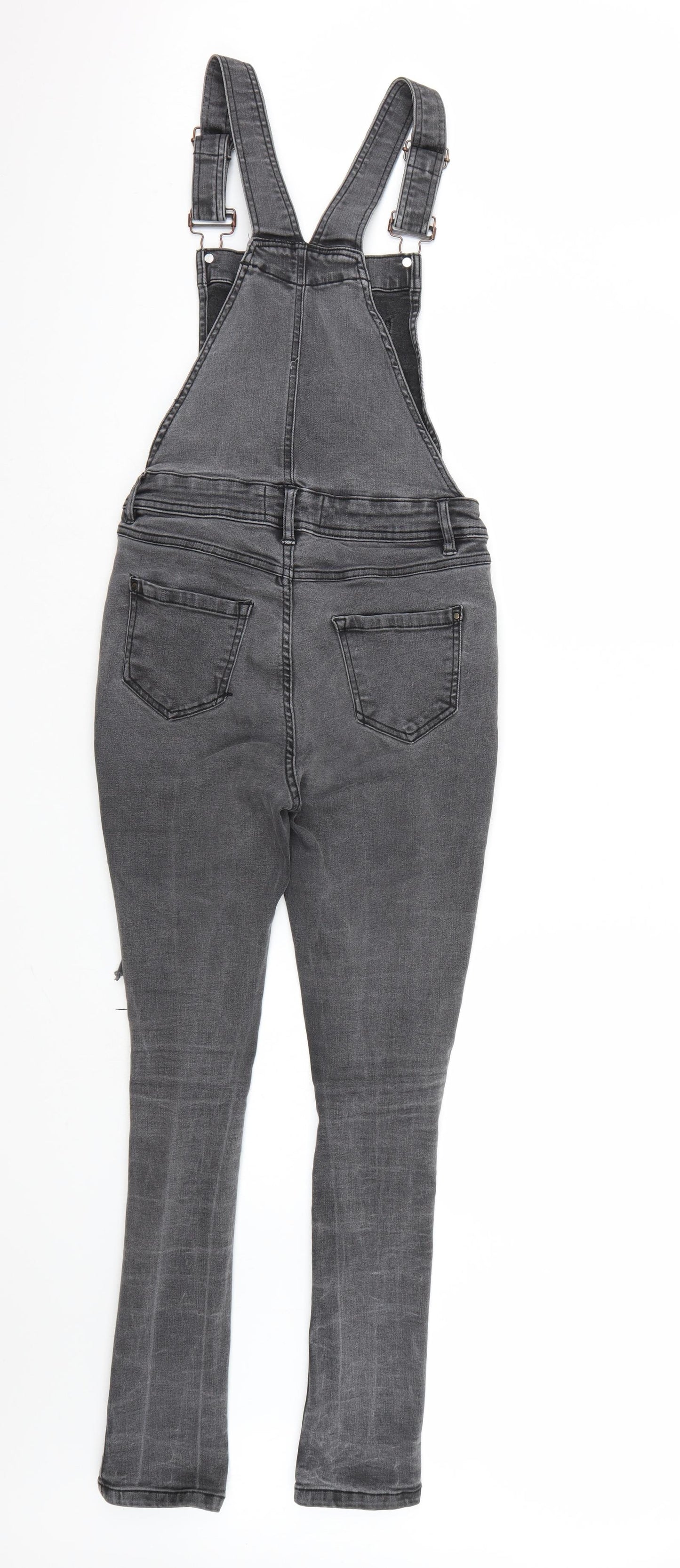 New Look Girls Grey  Denim Dungaree One-Piece Size 14 Years  - Distressed