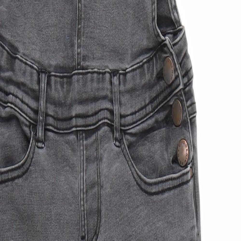 New Look Girls Grey  Denim Dungaree One-Piece Size 14 Years  - Distressed