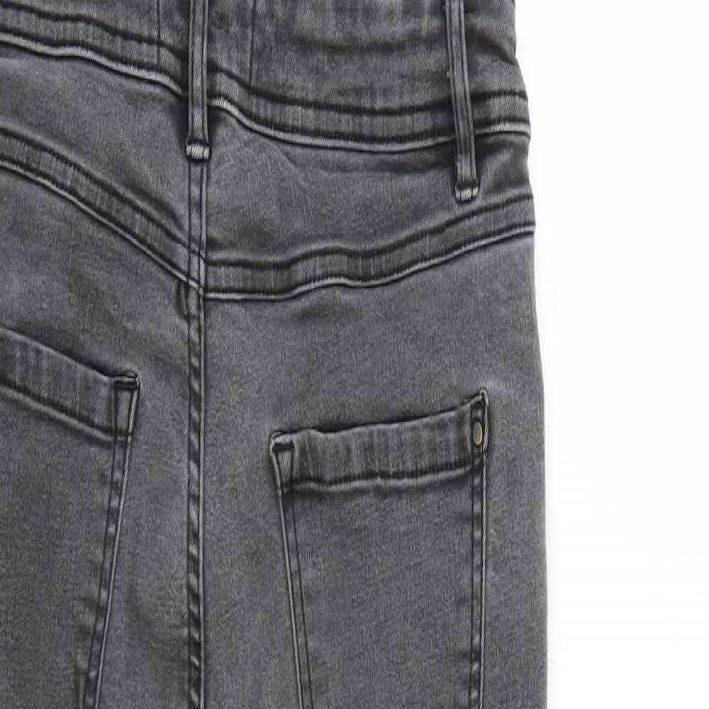 New Look Girls Grey  Denim Dungaree One-Piece Size 14 Years  - Distressed
