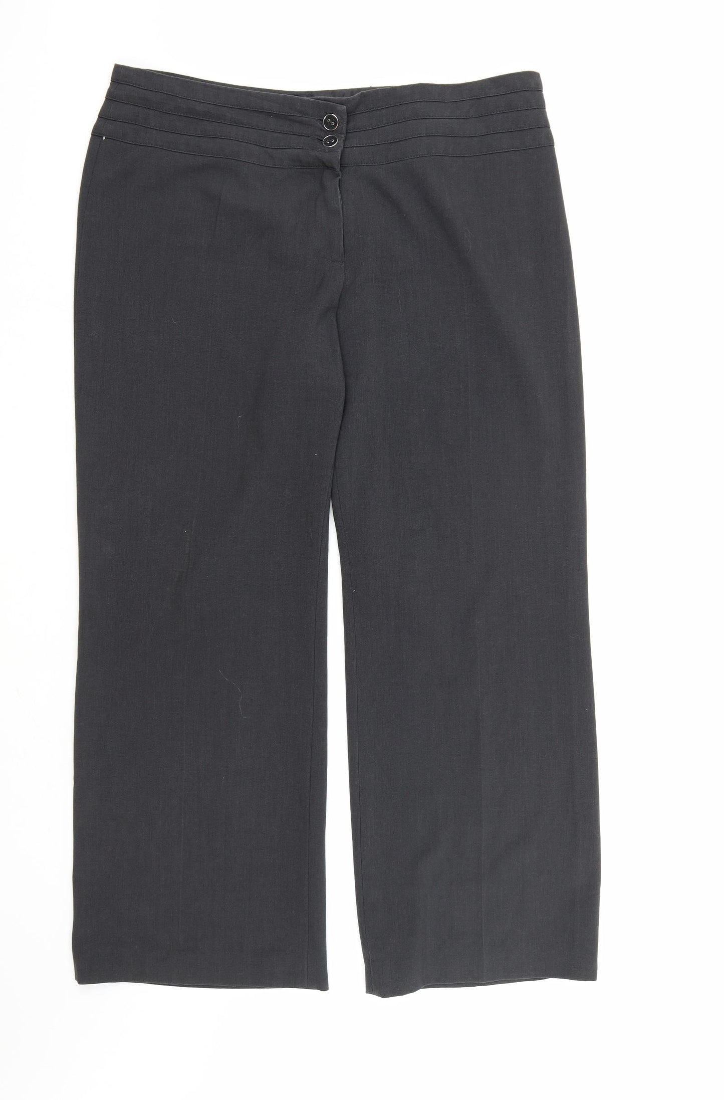Debenhams Womens Grey  Rayon Dress Pants Trousers Size 16 L28 in