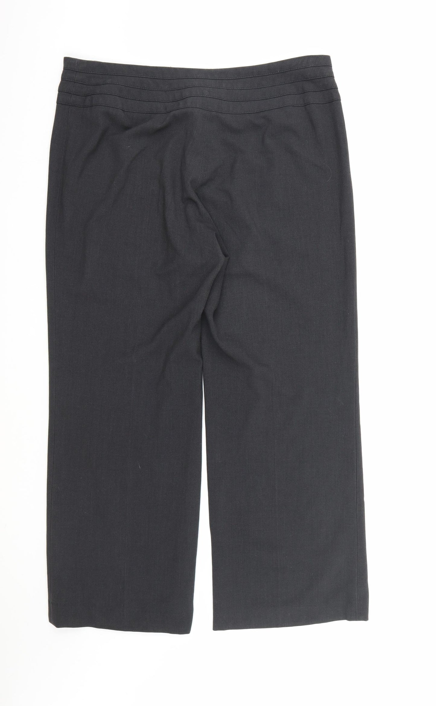 Debenhams Womens Grey  Rayon Dress Pants Trousers Size 16 L28 in