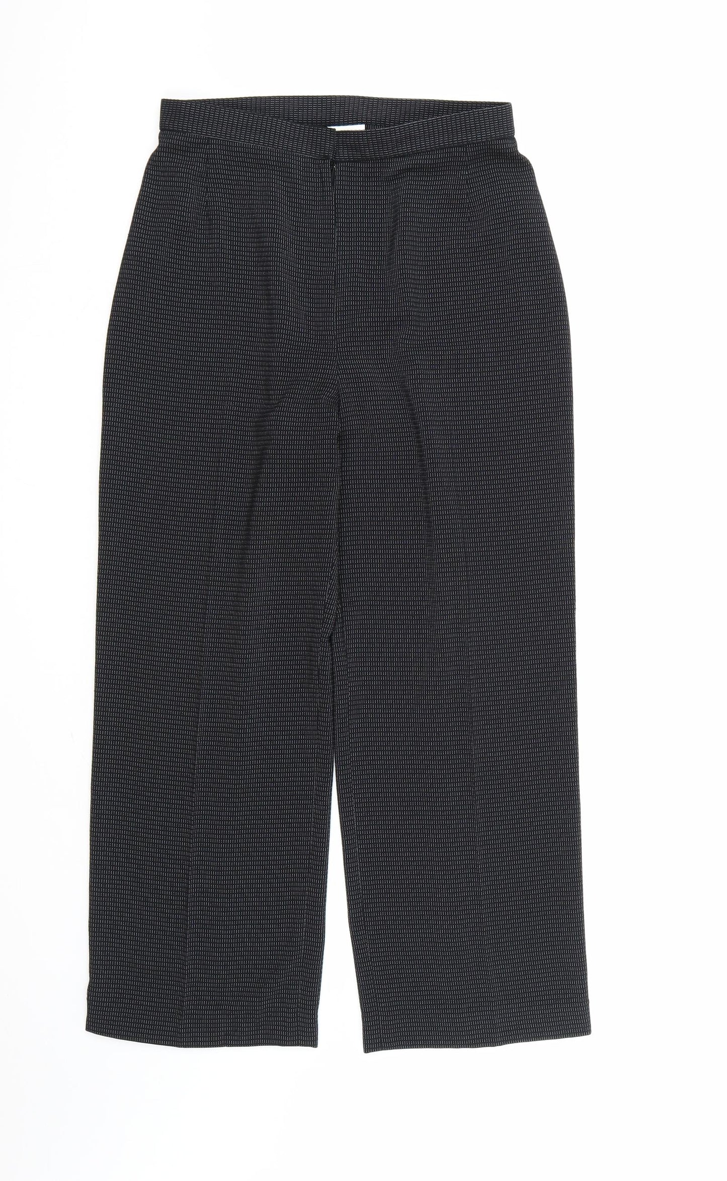 NEXT Womens Black Check Rayon Dress Pants Trousers Size 12 L25 in