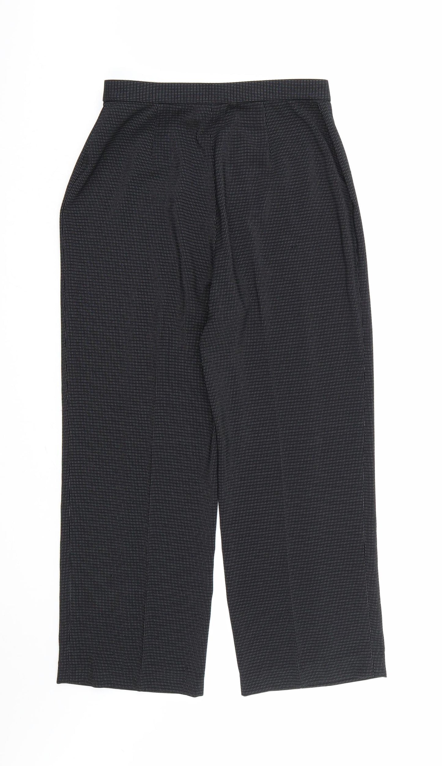 NEXT Womens Black Check Rayon Dress Pants Trousers Size 12 L25 in