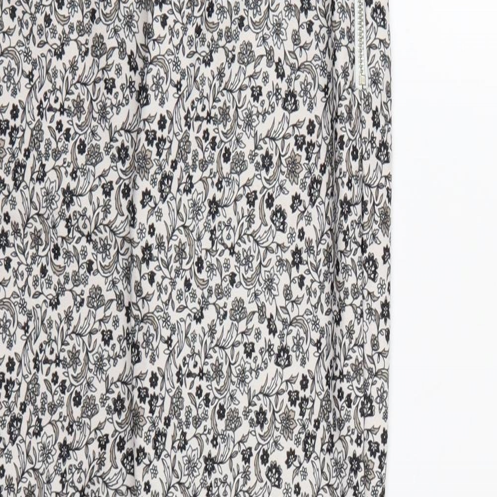 New Look Womens White Floral  Trousers  Size 8 L26 in