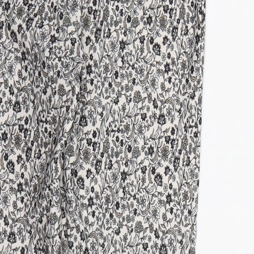 New Look Womens White Floral  Trousers  Size 8 L26 in