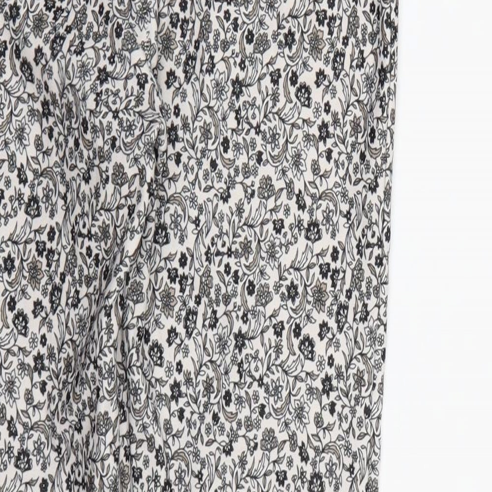 New Look Womens White Floral  Trousers  Size 8 L26 in