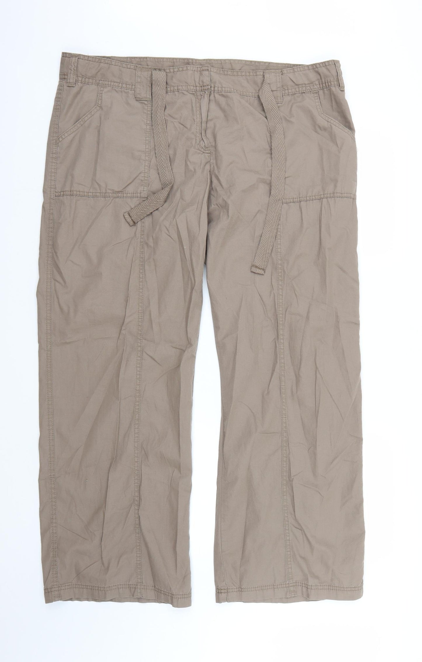 Marks and Spencer Womens Brown   Cargo Trousers Size 22 L29 in