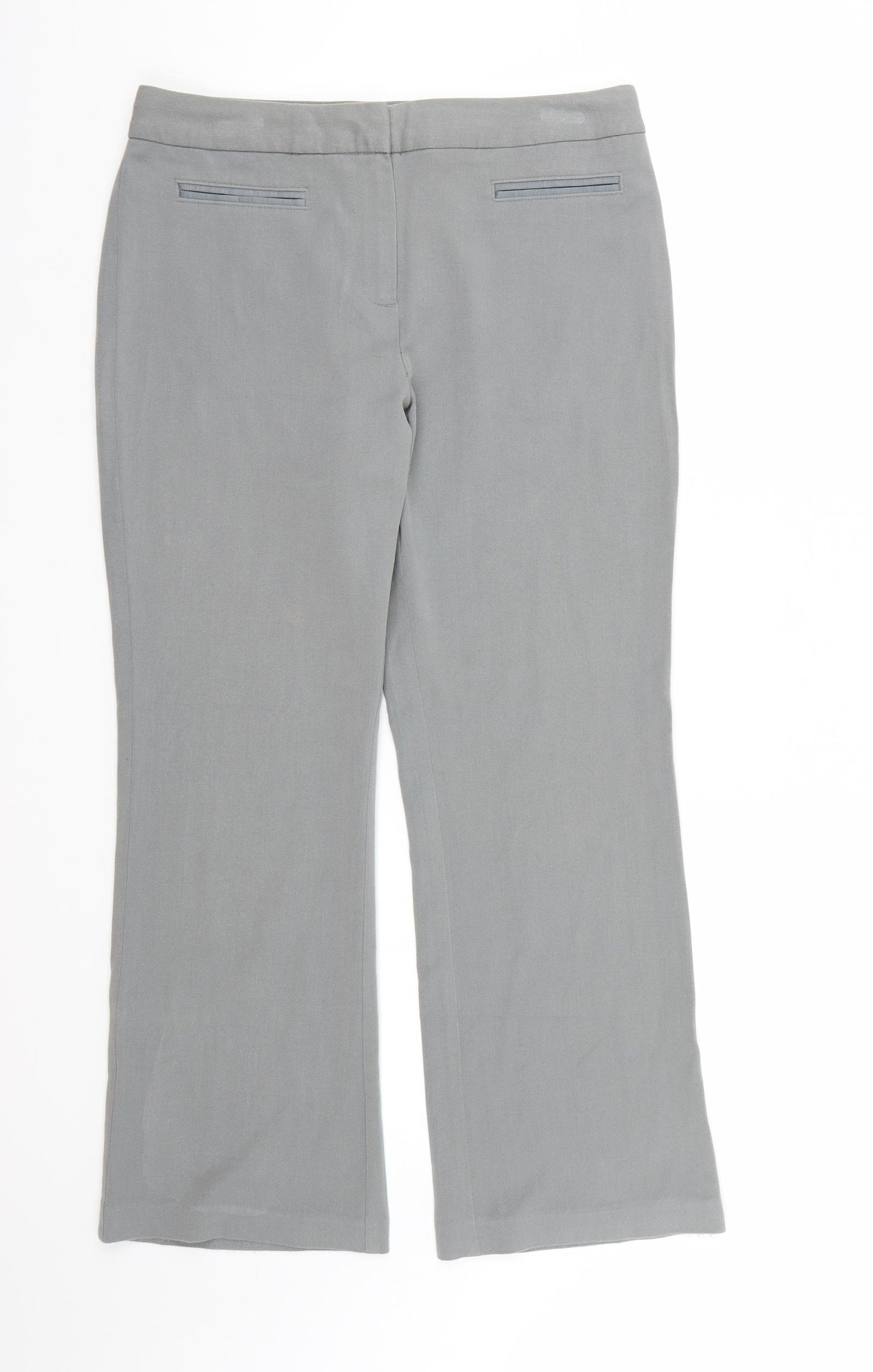 Marks and Spencer Womens Grey  Rayon Dress Pants Trousers Size 10 L25 in