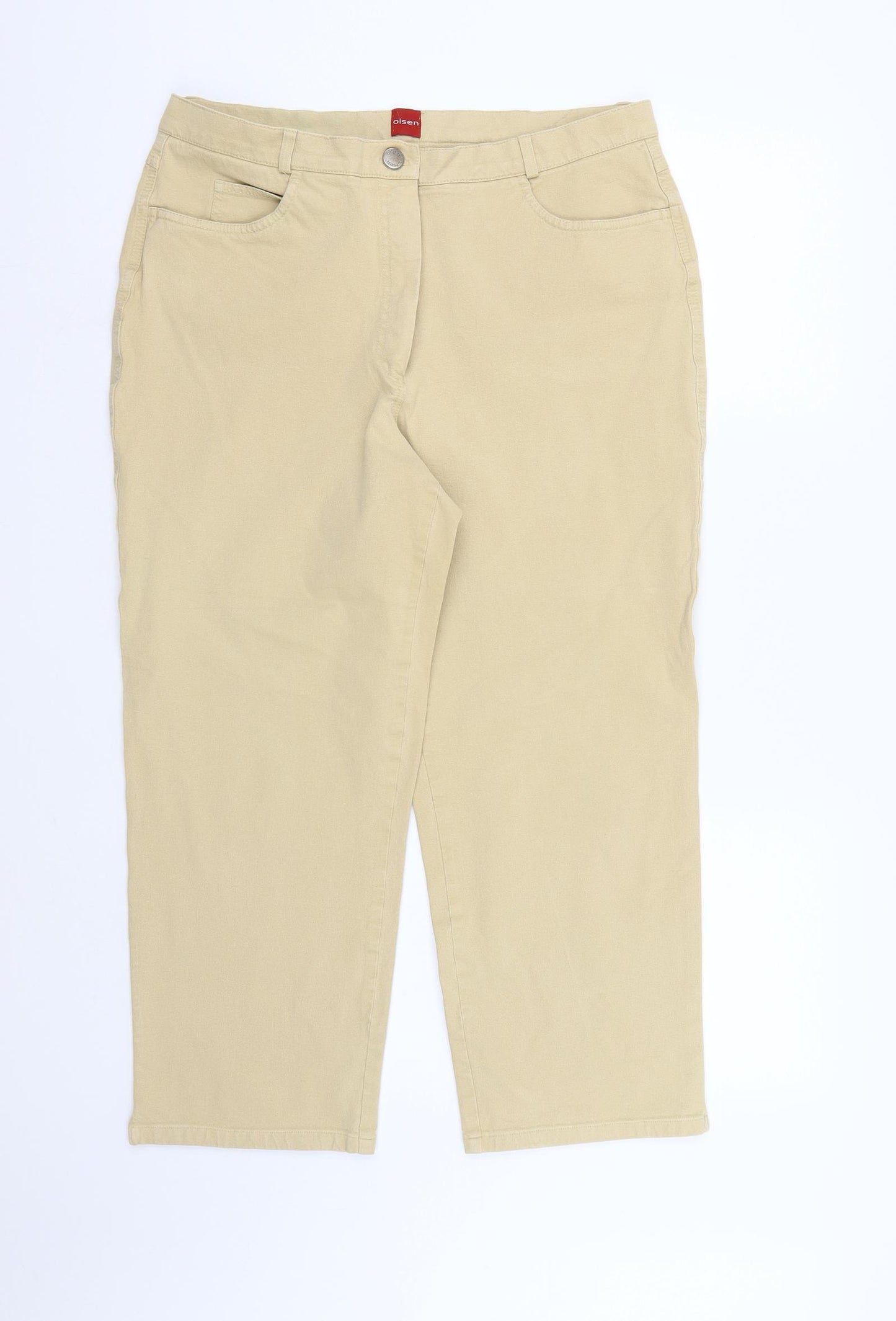 Olsen Womens Beige  Denim Straight Jeans Size 18 L23 in