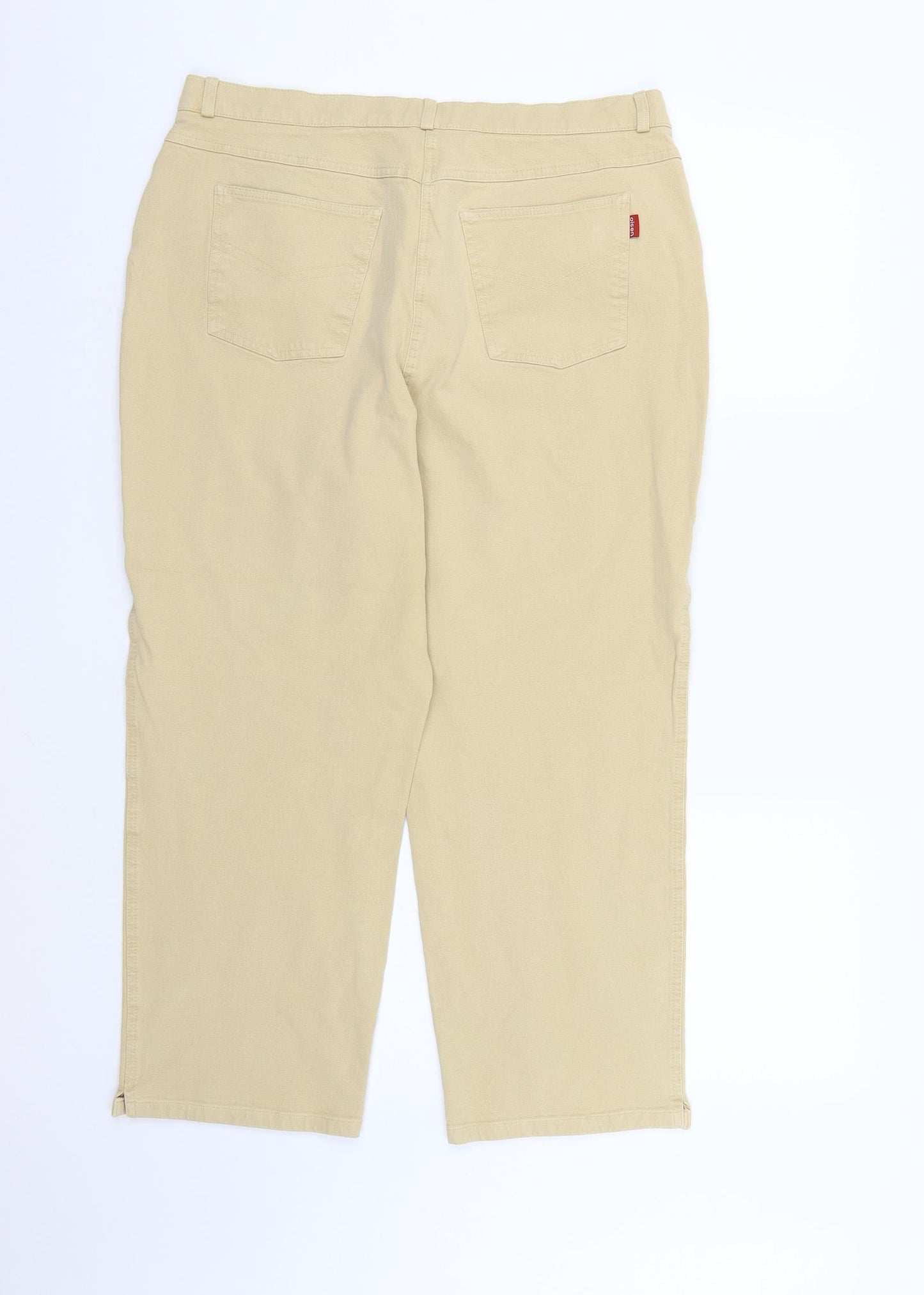 Olsen Womens Beige  Denim Straight Jeans Size 18 L23 in