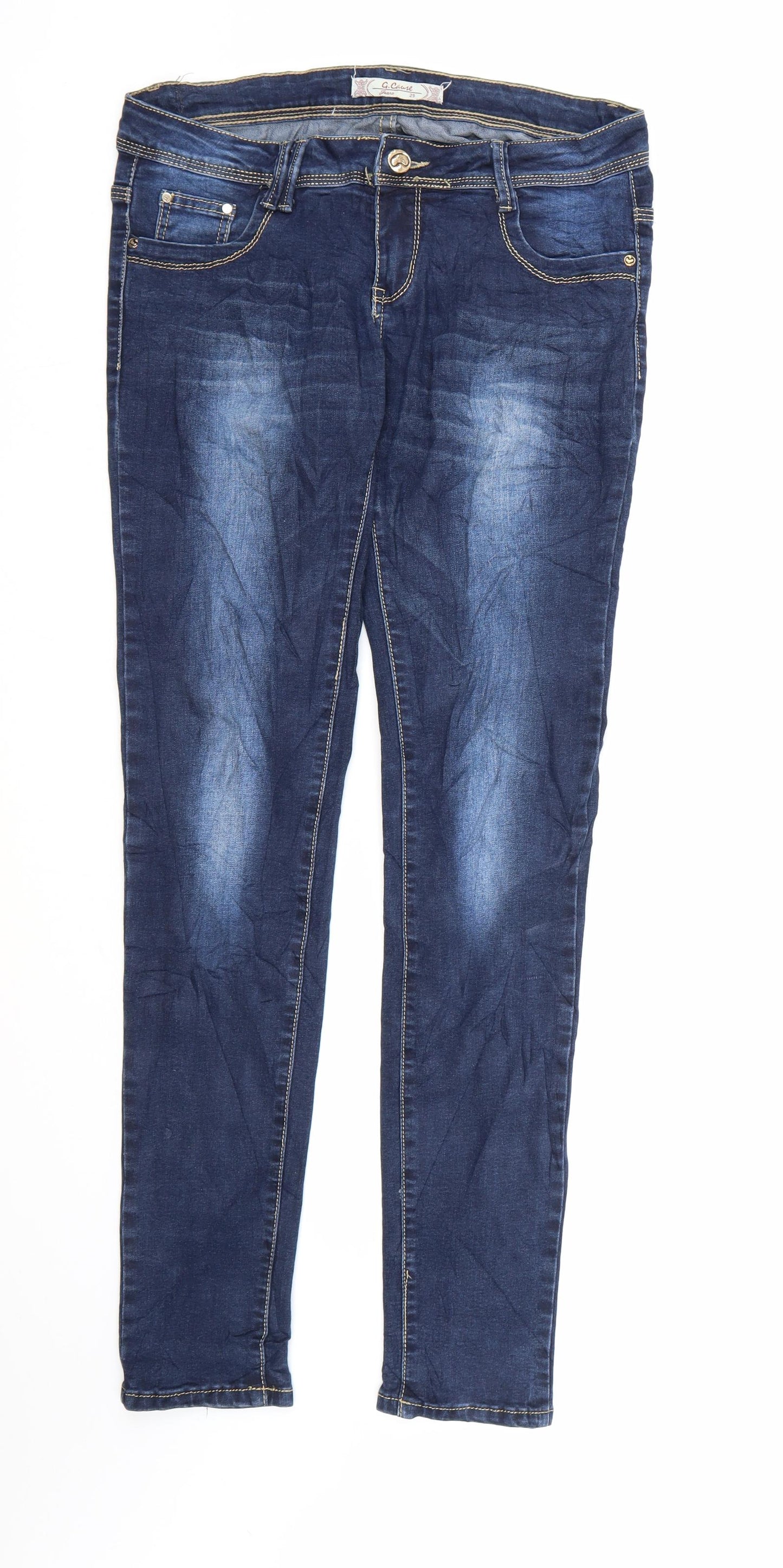 G.cause Womens Blue  Denim Skinny Jeans  L33 in