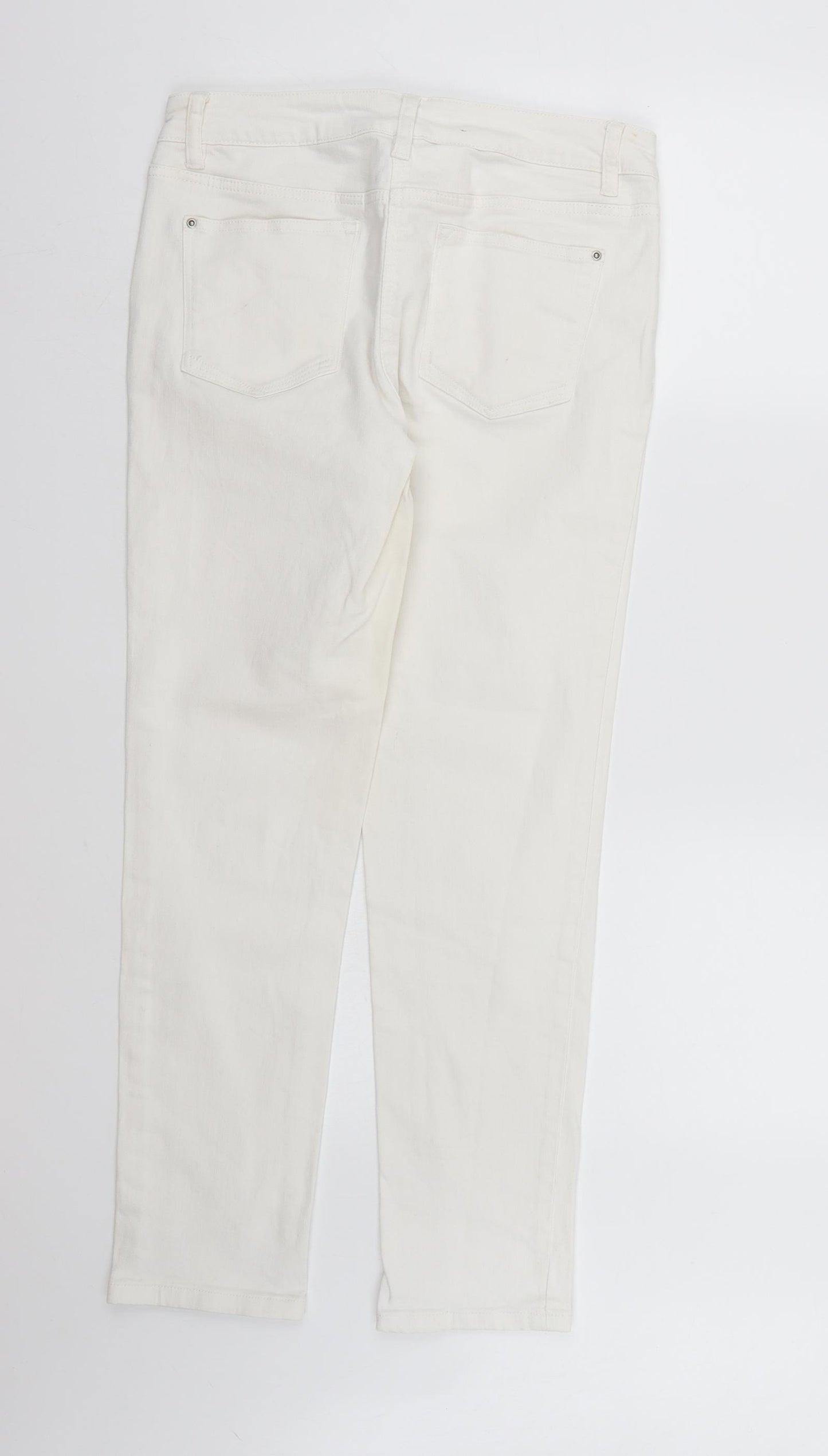 NEXT Womens White  Denim Straight Jeans Size 10 L29 in - Cigarette fit