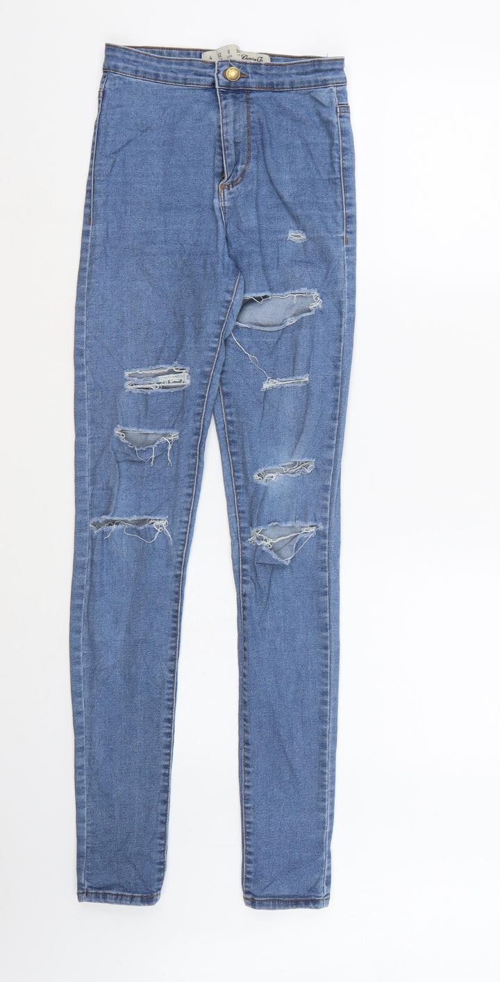 Denim & Co. Womens Blue Denim Skinny Jeans Size 4 L31 in