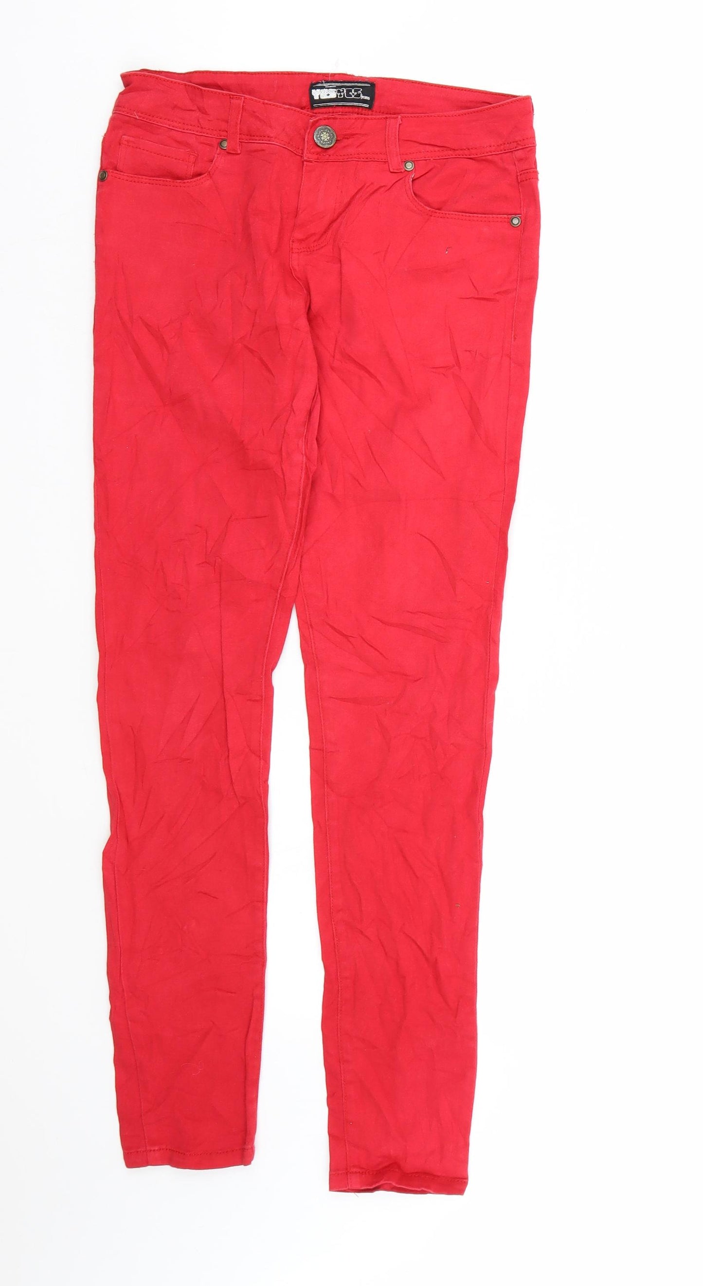 YES YES Womens Red  Denim Skinny Jeans Size 10 L30 in
