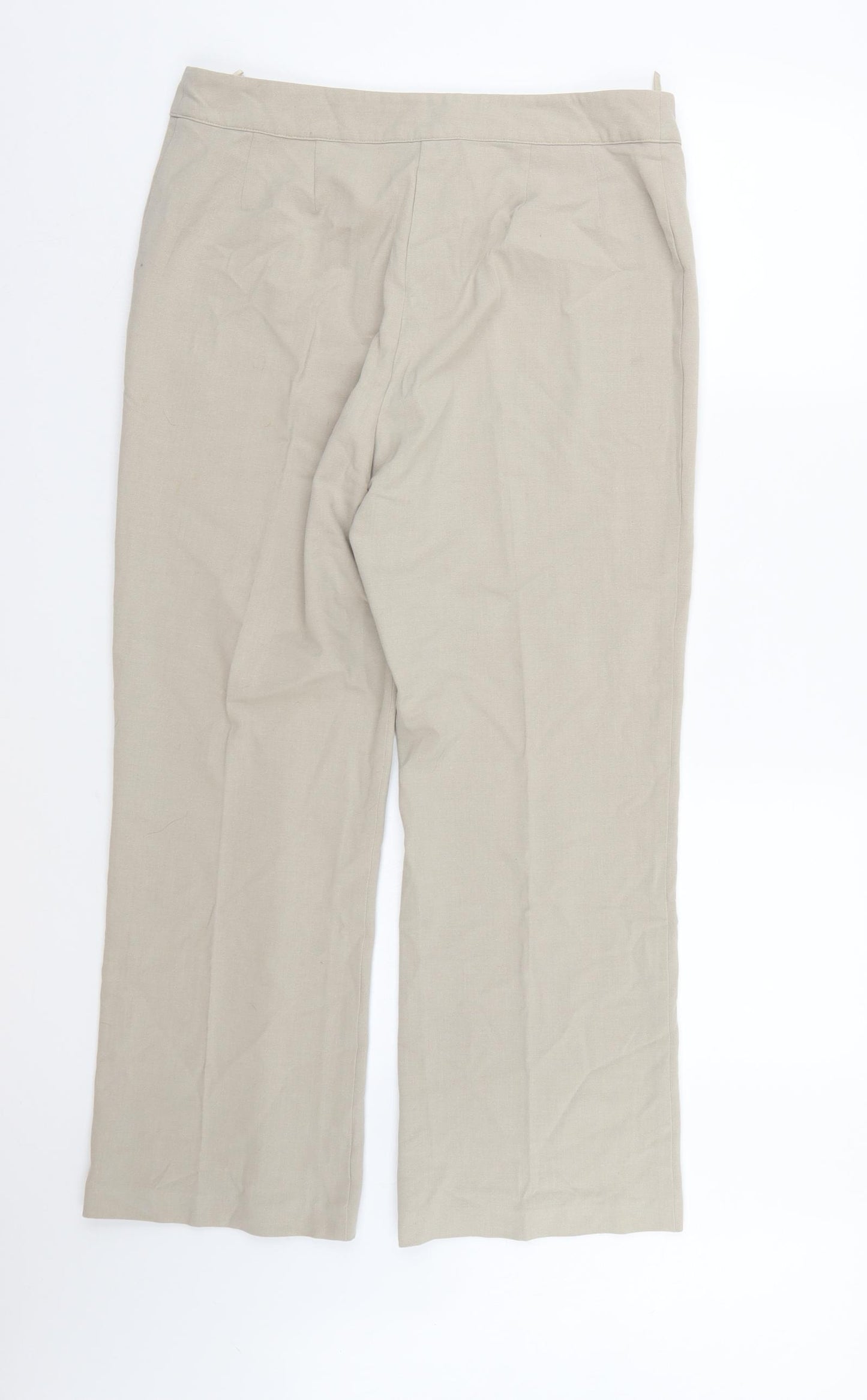 Mia Moda Womens Green  Rayon Dress Pants Trousers Size 14 L28 in