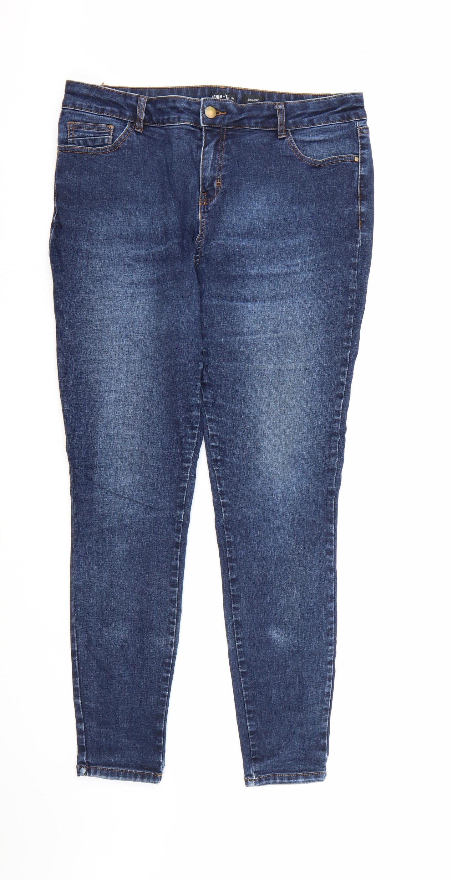 TU Womens Blue  Denim Skinny Jeans Size 16 L30 in