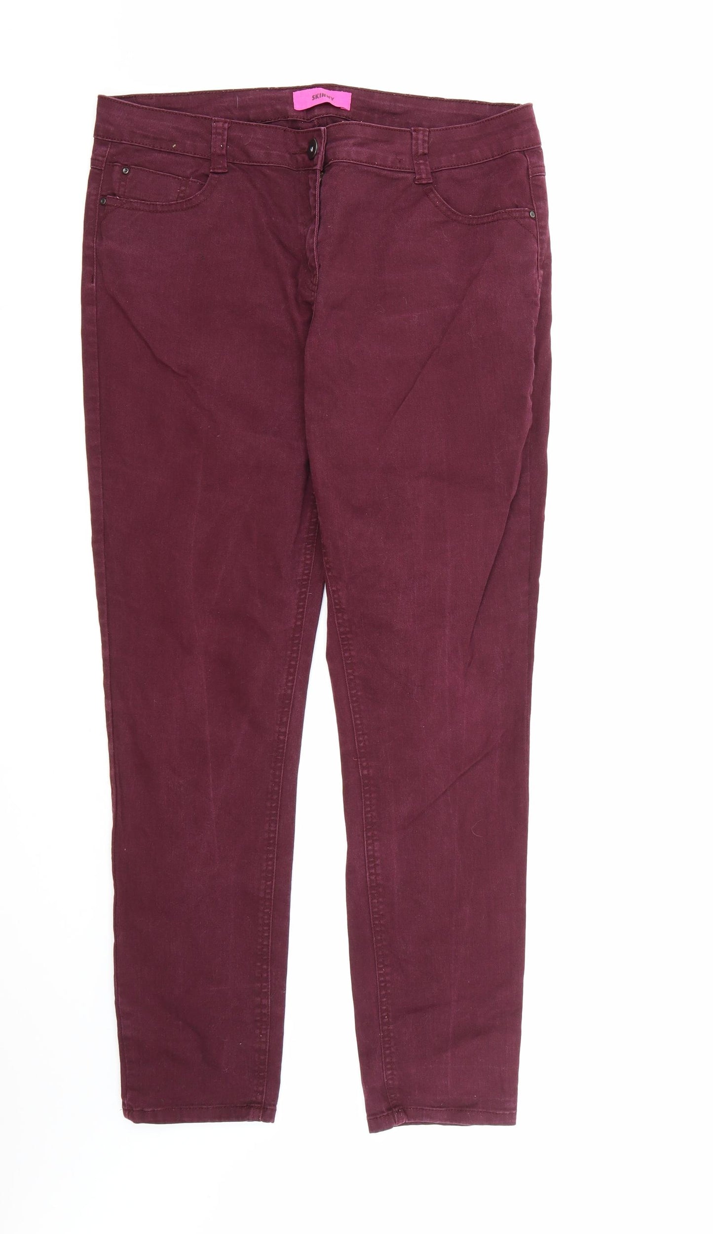 George Womens Purple  Denim Skinny Jeans Size 16 L30 in