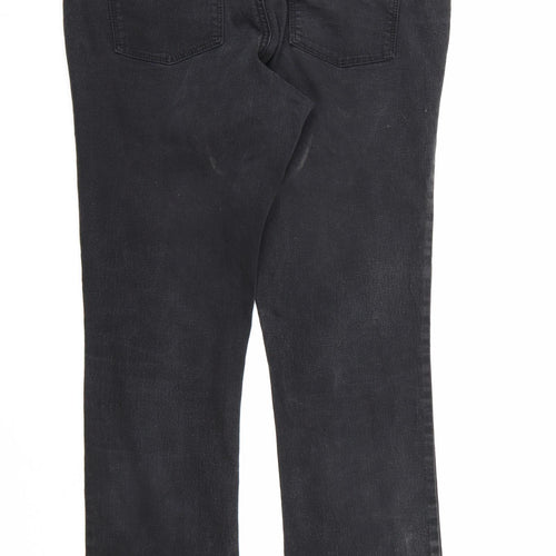 Dorothy Perkins Womens Black  Denim Straight Jeans Size 14 L29 in