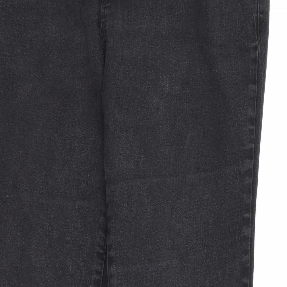 Dorothy Perkins Womens Black  Denim Straight Jeans Size 14 L29 in