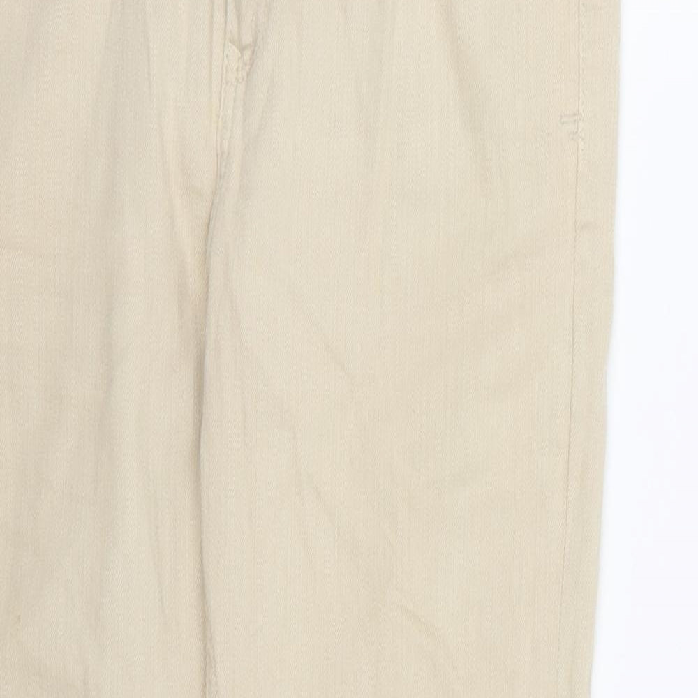 Fat Face Womens Beige  Denim Straight Jeans Size 8 L25 in